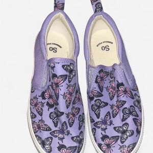Kohl's Lavender Slip-On Shoes with Butterfly Accent